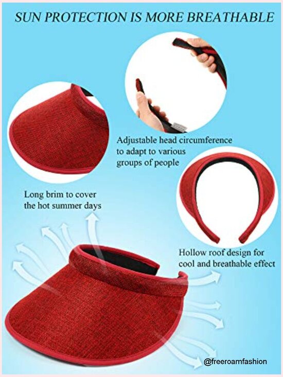 Wide Brim Sun Visor Hat with UPF 50, Clip On Design, Adjustable main image 7
